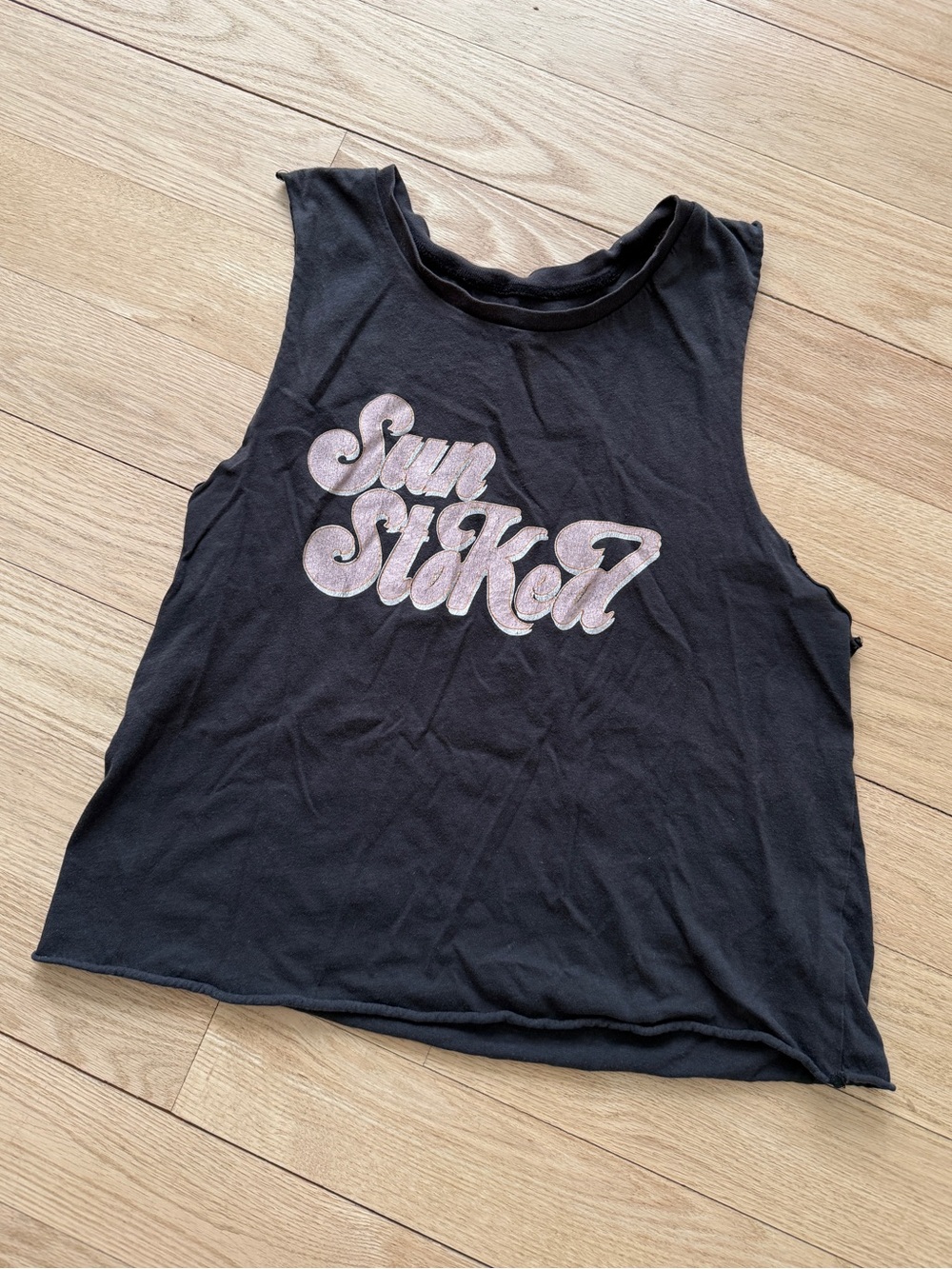 Gray Graphic Muscle Tank “Sun Stoked” Top Small